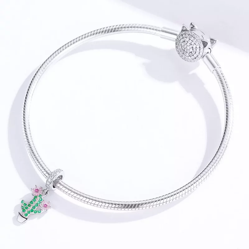 (imagen para) Colgante de Cactus de Plata con Estilo Pandora - BSC121 - Ver 3