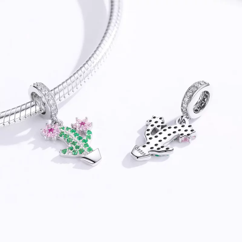 (imagen para) Colgante de Cactus de Plata con Estilo Pandora - BSC121 - Ver 4