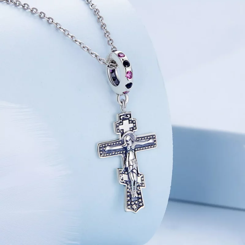 (imagen para) Colgante de Cruz de Jesús al estilo Pandora - BSC668 - Ver 2