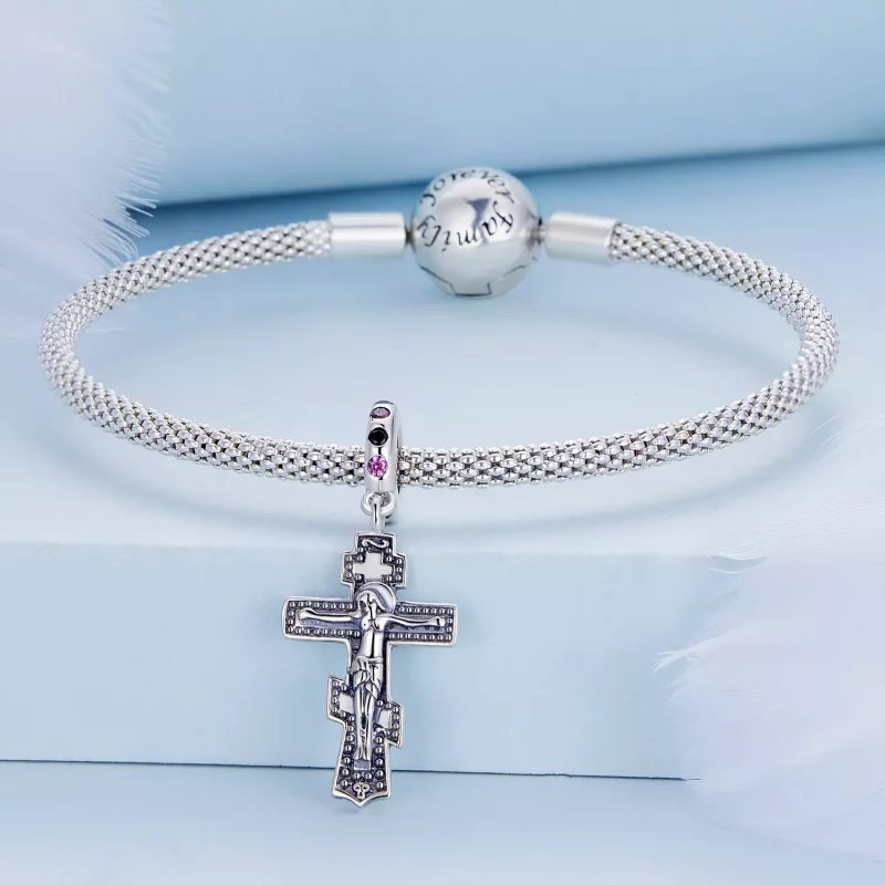 (imagen para) Colgante de Cruz de Jesús al estilo Pandora - BSC668 - Ver 3