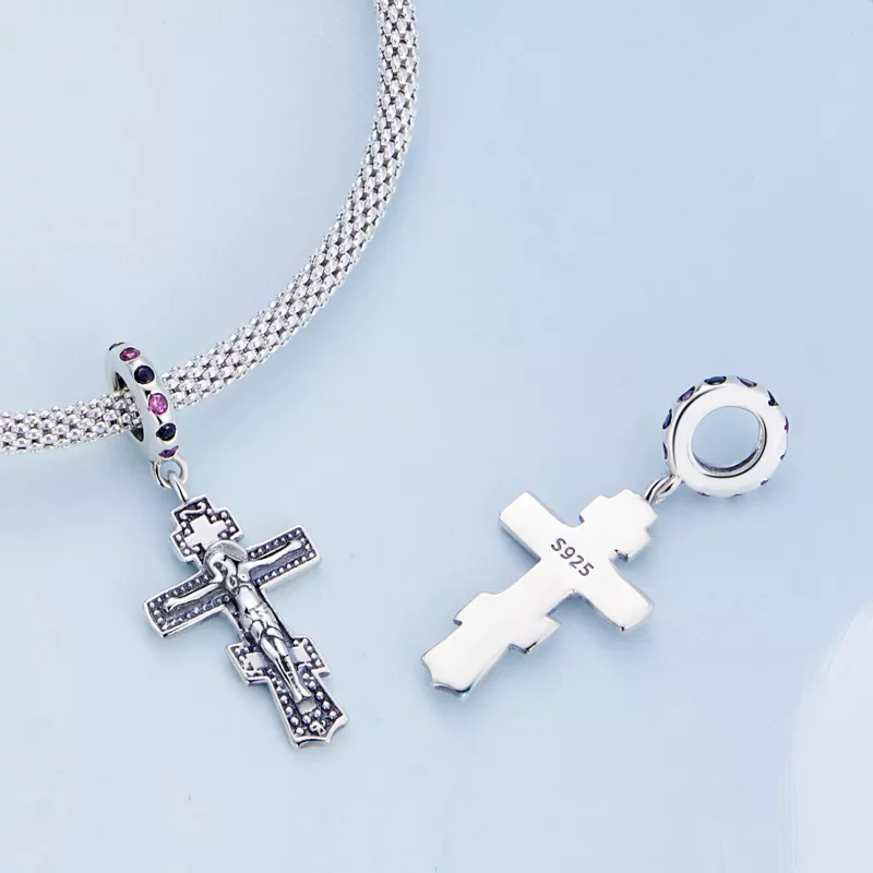 (imagen para) Colgante de Cruz de Jesús al estilo Pandora - BSC668 - Ver 4
