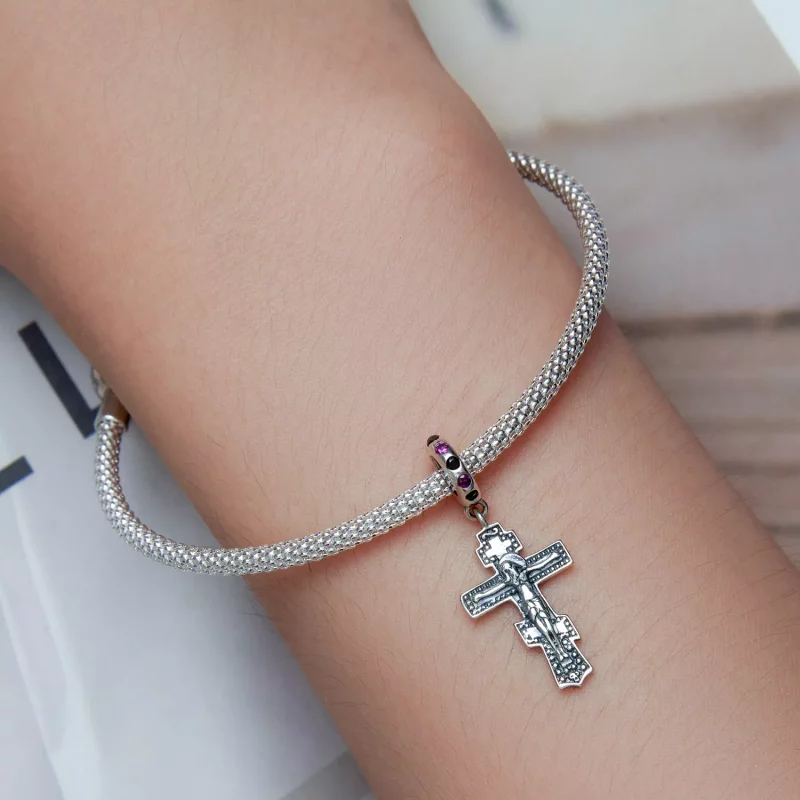 (imagen para) Colgante de Cruz de Jesús al estilo Pandora - BSC668 - Ver 5