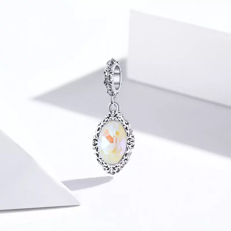 (imagen para) Colgante de espejo mágico plateado estilo Pandora - SCC1815 - Ver 2