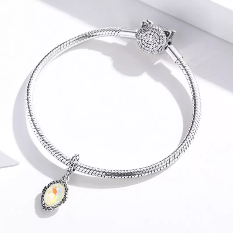 (imagen para) Colgante de espejo mágico plateado estilo Pandora - SCC1815 - Ver 3