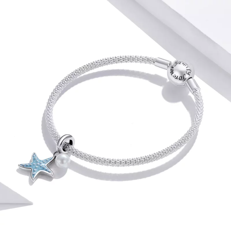 (imagen para) Colgante de Estrella de Mar de Plata con estilo Pandora - SCC1807 - Ver 3