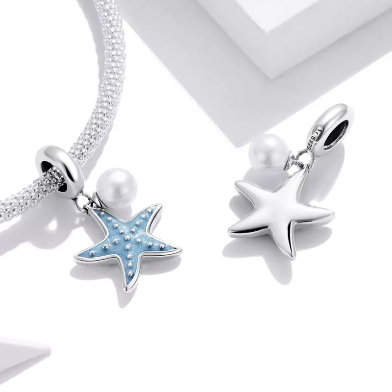 (imagen para) Colgante de Estrella de Mar de Plata con estilo Pandora - SCC1807 - Ver 4