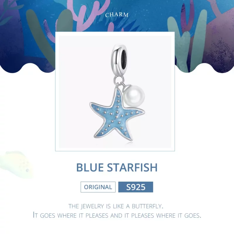 (imagen para) Colgante de Estrella de Mar de Plata con estilo Pandora - SCC1807 - Ver 6