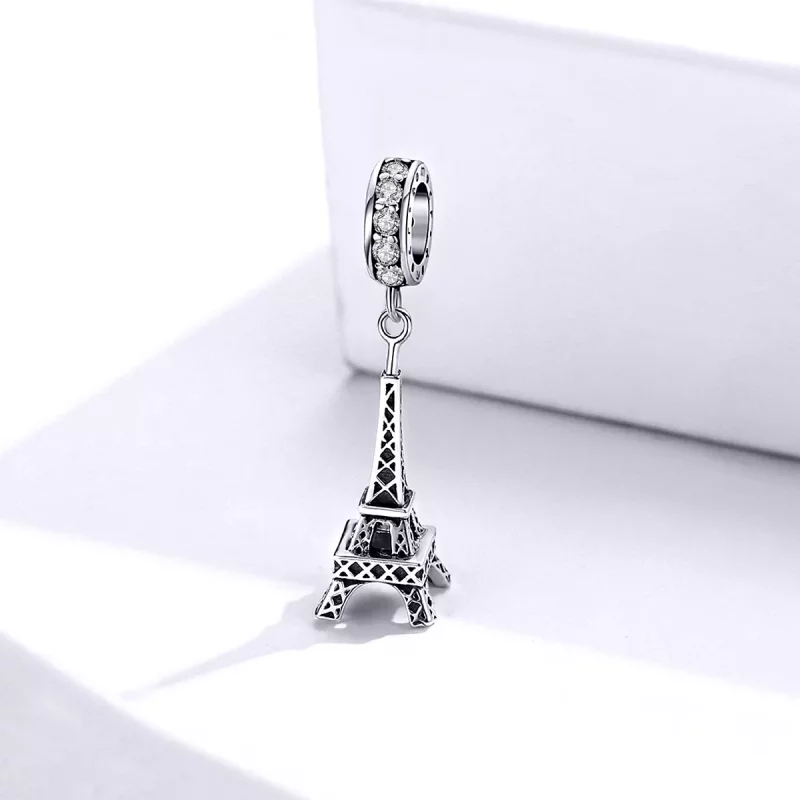 (imagen para) Colgante de la Torre Eiffel de París en plata estilo Pandora - BSC154 - Ver 2