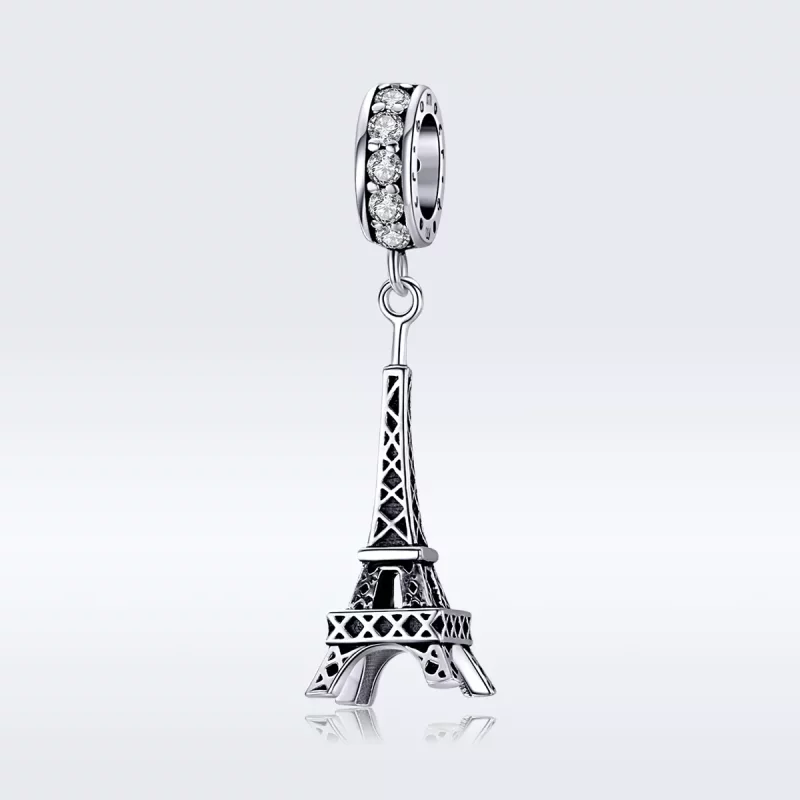 (imagen para) Colgante de la Torre Eiffel de París en plata estilo Pandora - BSC154 - Ver 5