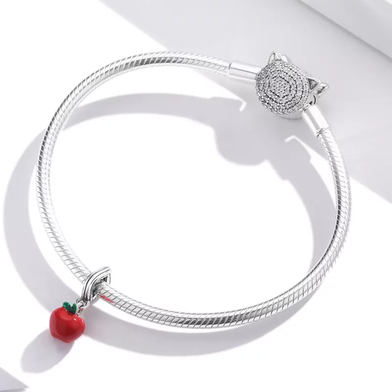 (imagen para) Colgante de Manzana Roja al Estilo Pandora - SCC1913 - Ver 3