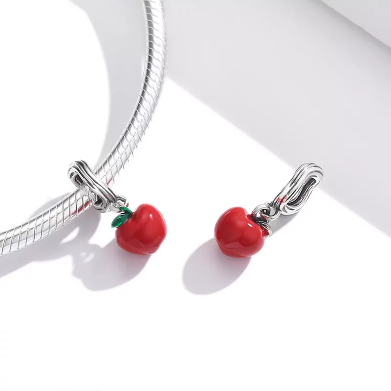 (imagen para) Colgante de Manzana Roja al Estilo Pandora - SCC1913 - Ver 4