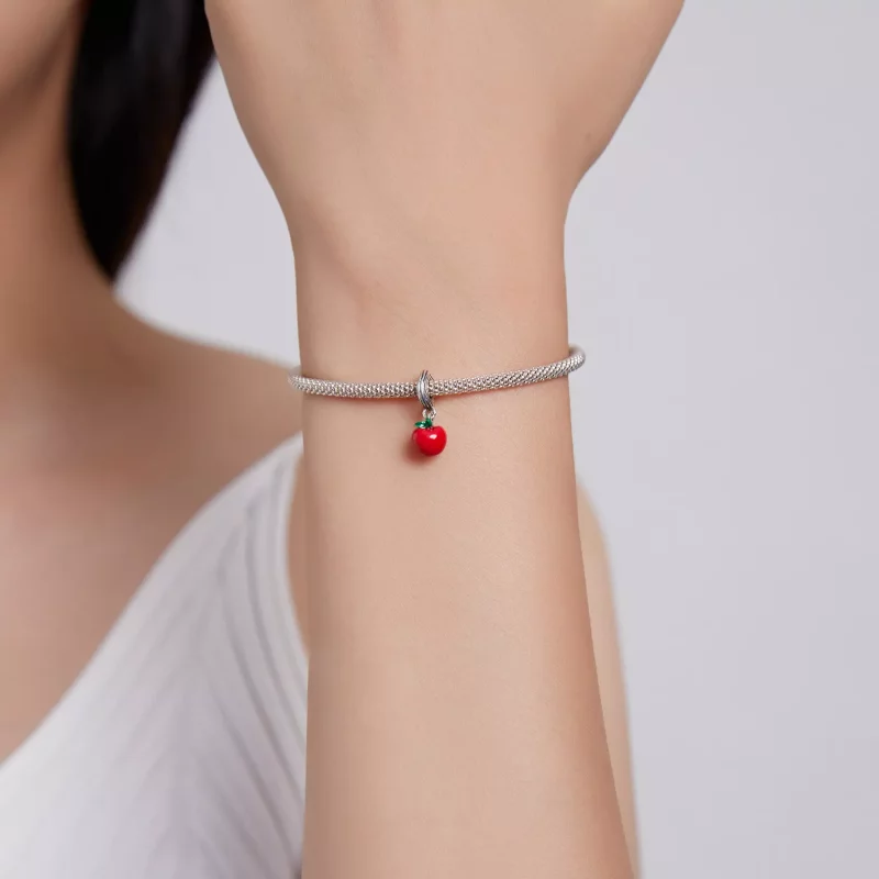 (imagen para) Colgante de Manzana Roja al Estilo Pandora - SCC1913 - Ver 5