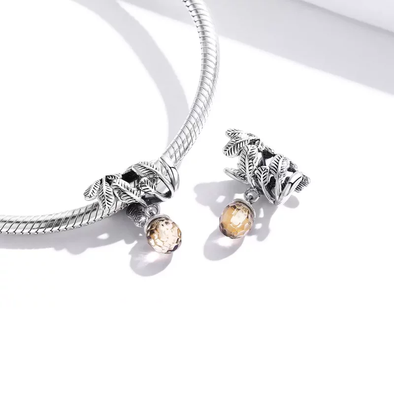 (imagen para) Colgante de piña de la suerte en estilo Pandora de plata - BSC336 - Ver 4