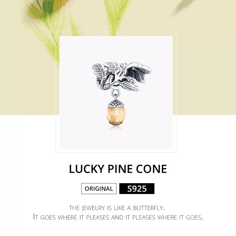 (imagen para) Colgante de piña de la suerte en estilo Pandora de plata - BSC336 - Ver 6