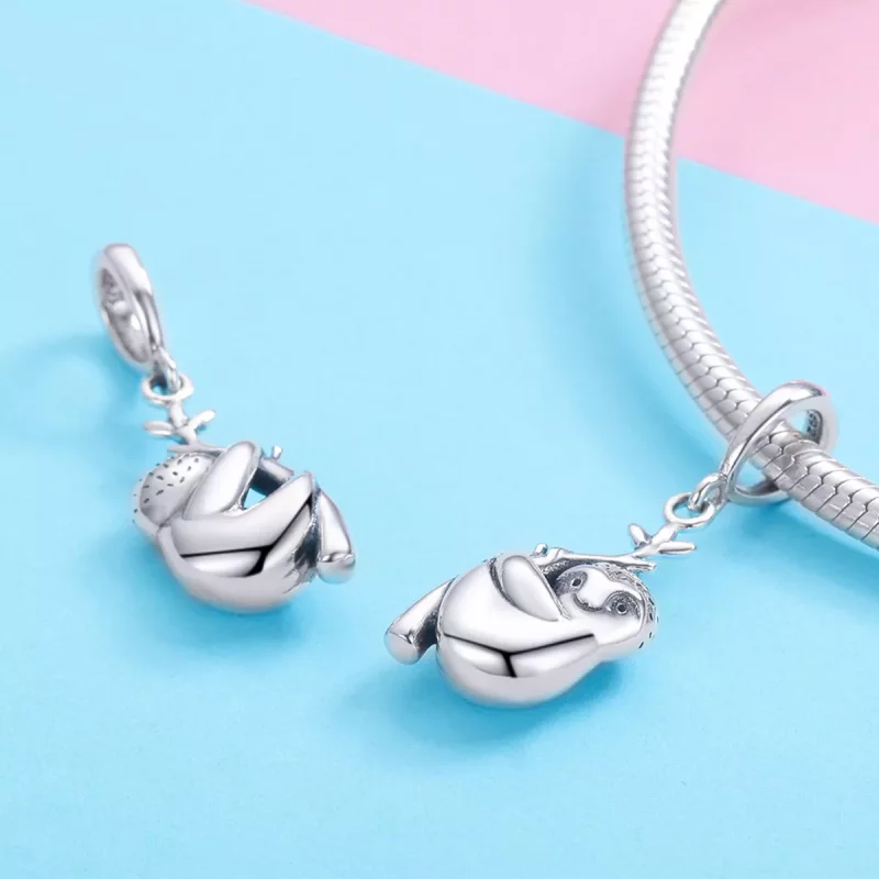 (imagen para) Colgante de plata estilo Pandora de lindo perezoso - SCC866 - Ver 3
