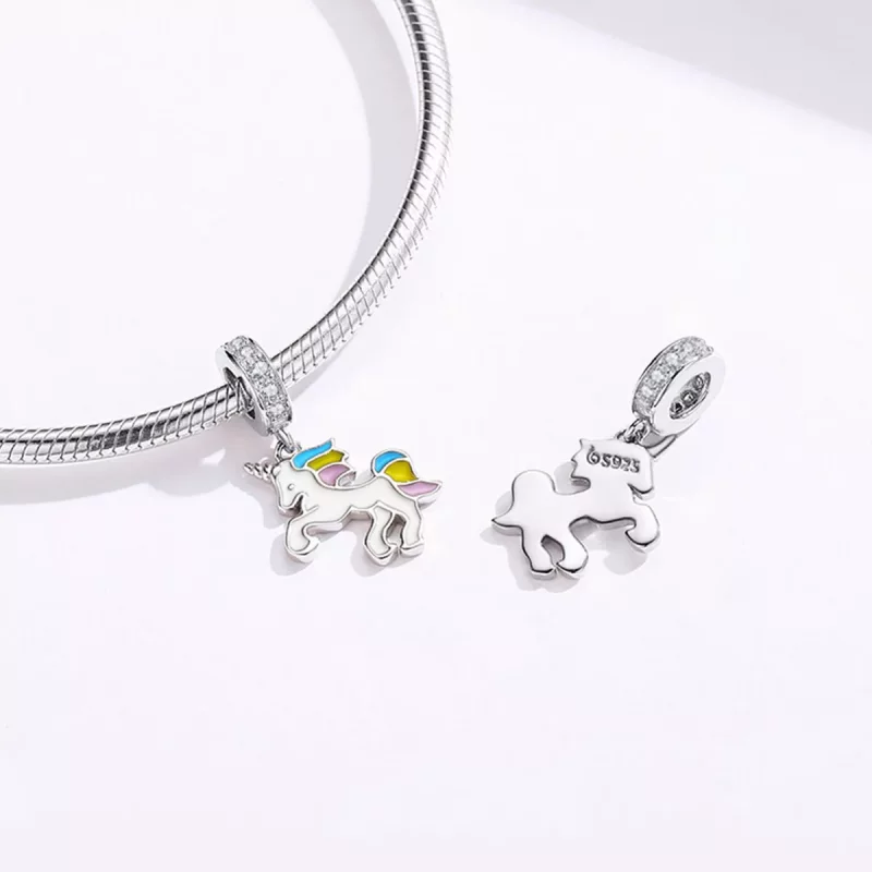 (imagen para) Colgante de unicornio de fantasía estilo Pandora - BSC075 - Ver 4