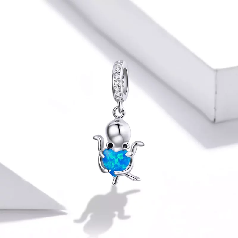 (imagen para) Colgante Encantador de Pulpo de Plata Estilo Pandora - SCC1831 - Ver 2
