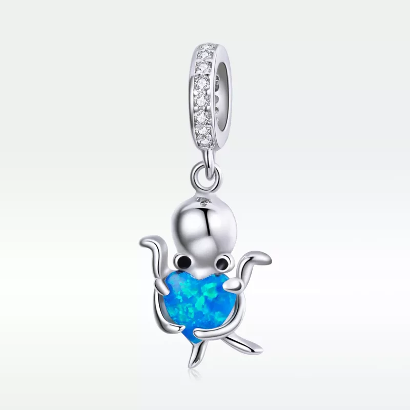 (imagen para) Colgante Encantador de Pulpo de Plata Estilo Pandora - SCC1831 - Ver 5