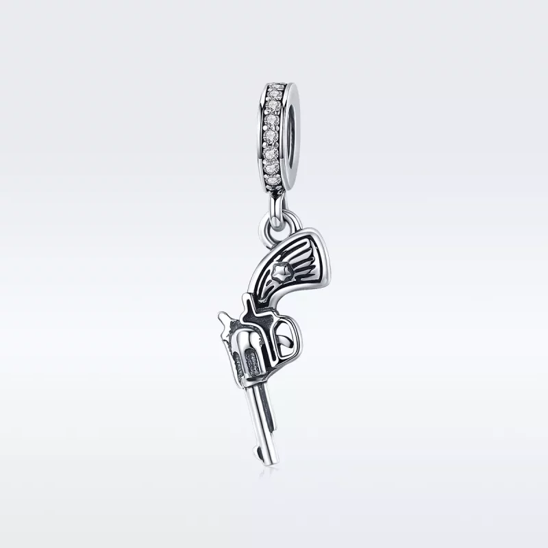(imagen para) Colgante estilo Pandora de Revólver de Plata - SCC508 - Ver 2