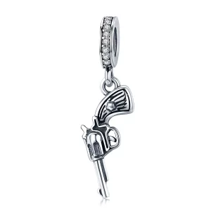 Colgante estilo Pandora de Revólver de Plata - SCC508 (imagen para) Colgante estilo Pandora de Revólver de Plata - SCC508