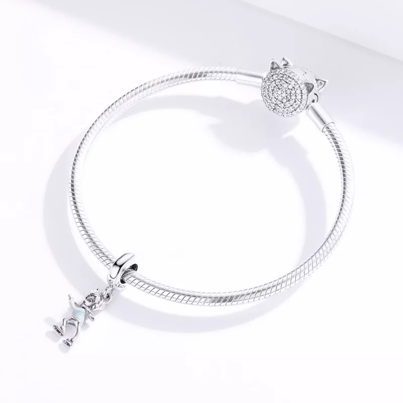 (imagen para) Colgante estilo Pandora de un niño pequeño esquiando - SCC1352 - Ver 2