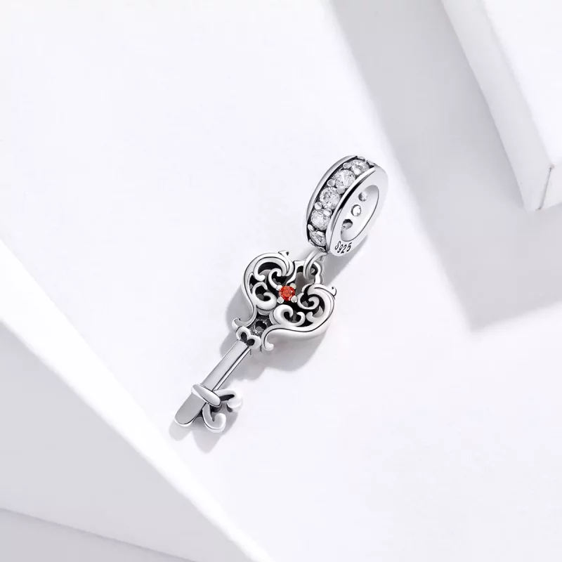 (imagen para) Colgante Heartslock plateado estilo Pandora - BSC092 - Ver 2