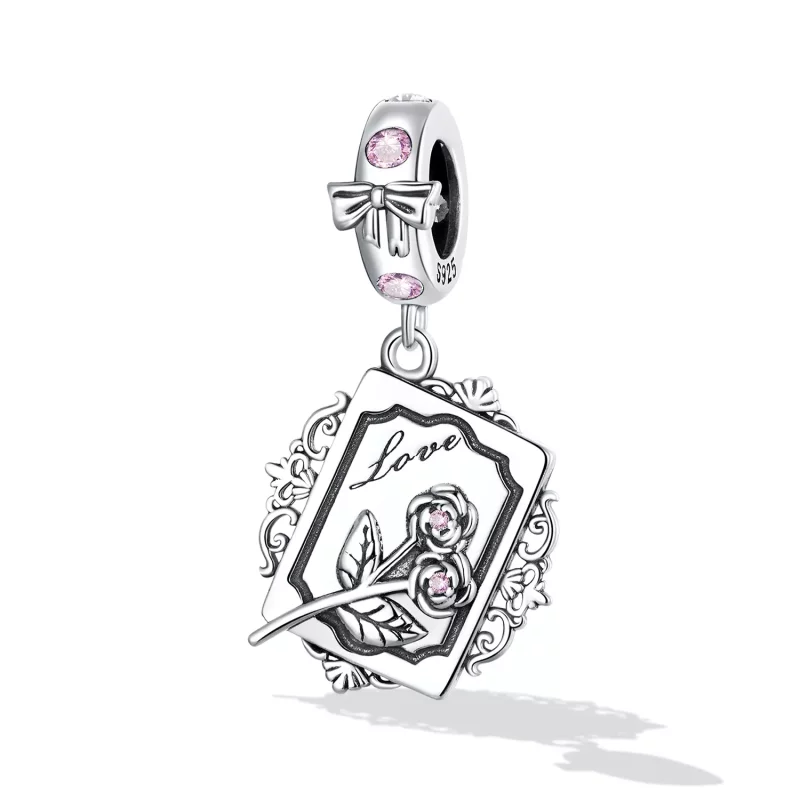 (imagen para) Colgante Invitación Rosa Estilo Pandora - SCC2262 - Ver 2