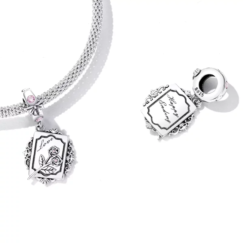 (imagen para) Colgante Invitación Rosa Estilo Pandora - SCC2262 - Ver 5