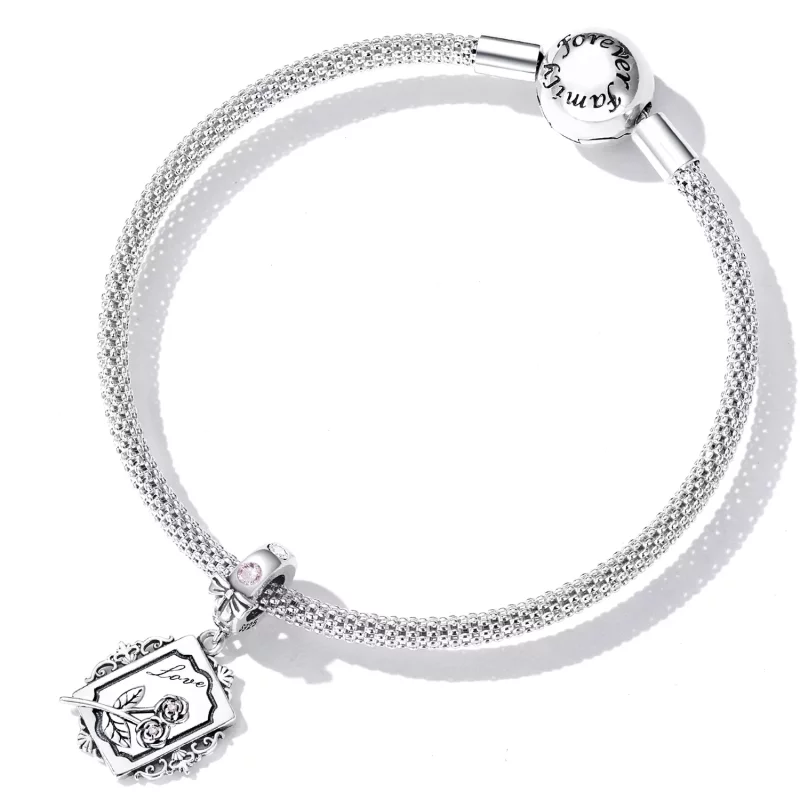 (imagen para) Colgante Invitación Rosa Estilo Pandora - SCC2262 - Ver 6