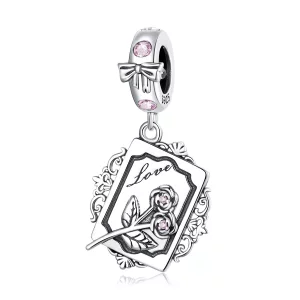 (imagen para) Colgante Invitación Rosa Estilo Pandora - SCC2262