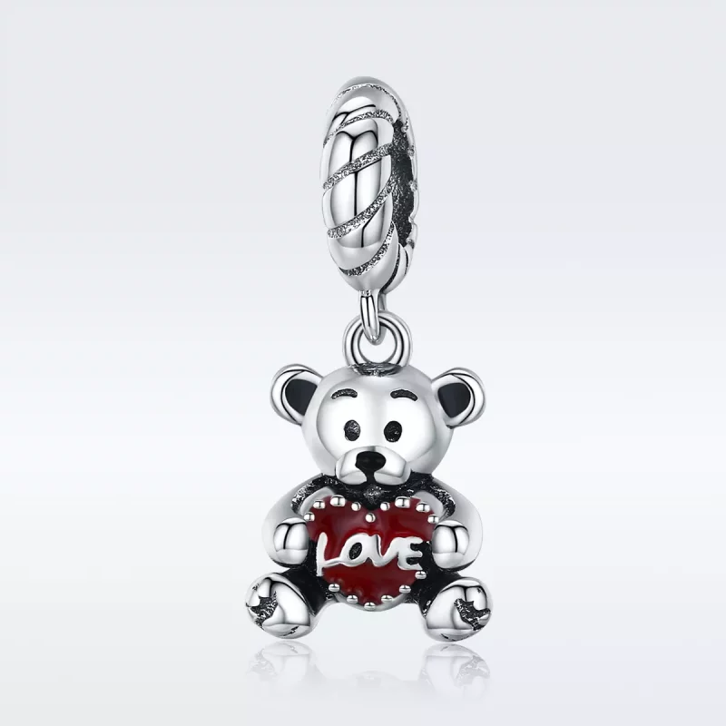 (imagen para) Colgante Osito Plata Estilo Pandora - SCC521 - Ver 2