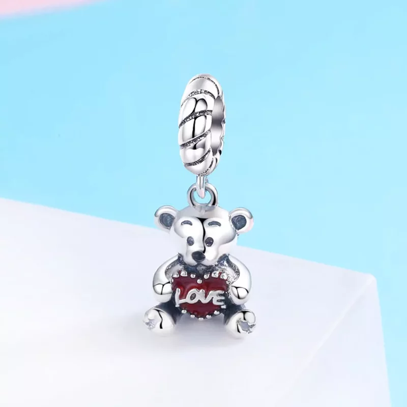 (imagen para) Colgante Osito Plata Estilo Pandora - SCC521 - Ver 3