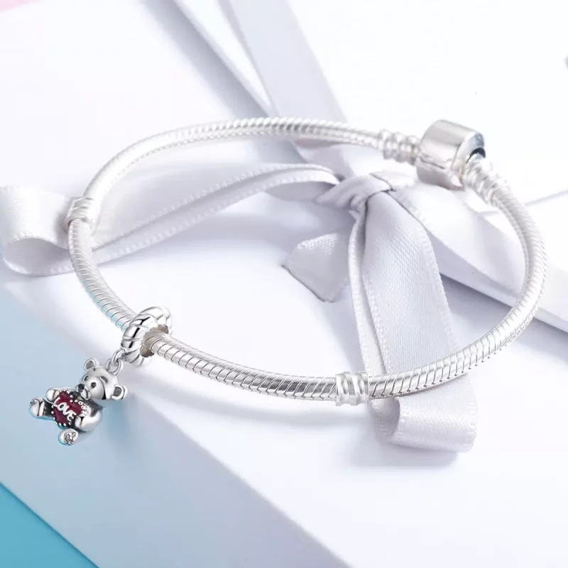 (imagen para) Colgante Osito Plata Estilo Pandora - SCC521 - Ver 4