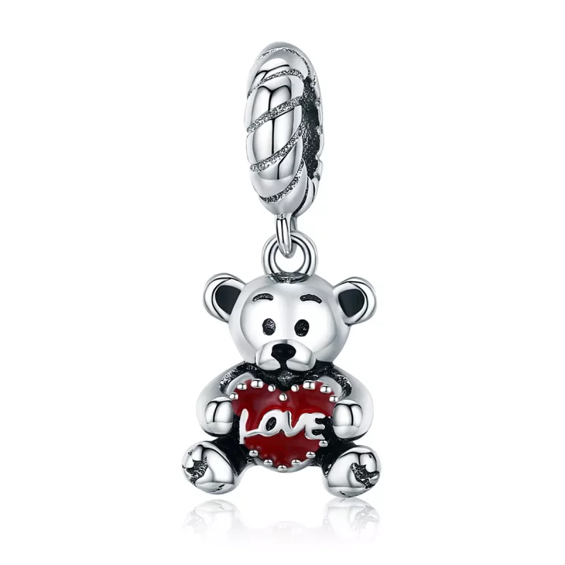 (imagen para) Colgante Osito Plata Estilo Pandora - SCC521