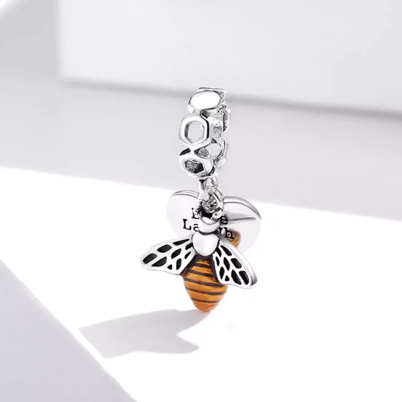 (imagen para) Dije colgante con abejas y corazones de estilo Pandora - BSC495 - Ver 2