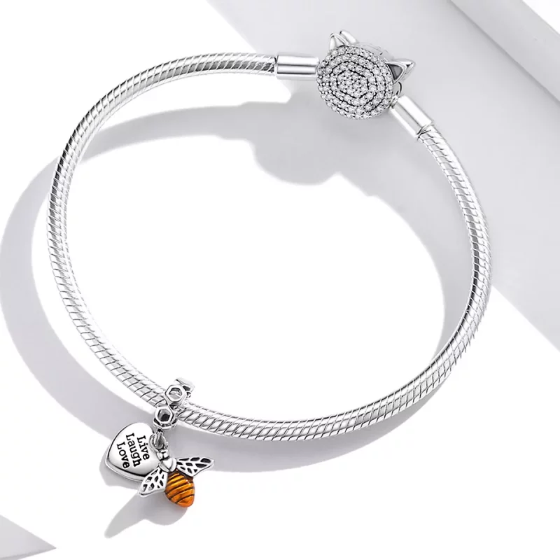 (imagen para) Dije colgante con abejas y corazones de estilo Pandora - BSC495 - Ver 3
