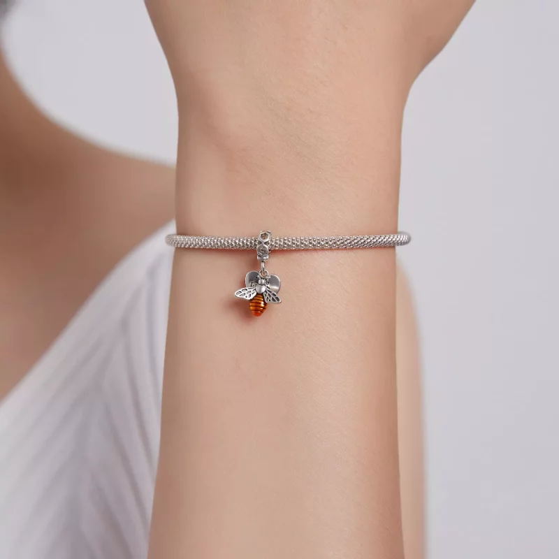 (imagen para) Dije colgante con abejas y corazones de estilo Pandora - BSC495 - Ver 5