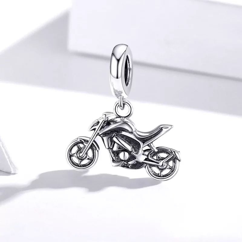 (imagen para) Dije de moto plateada estilo Pandora - SCC1712 - Ver 2
