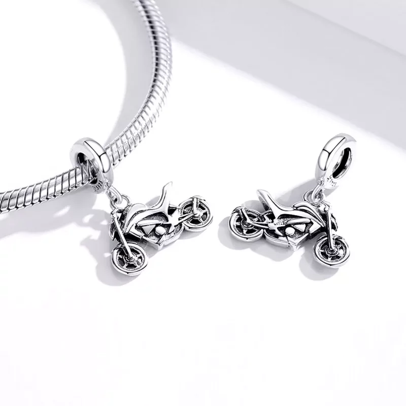 (imagen para) Dije de moto plateada estilo Pandora - SCC1712 - Ver 4
