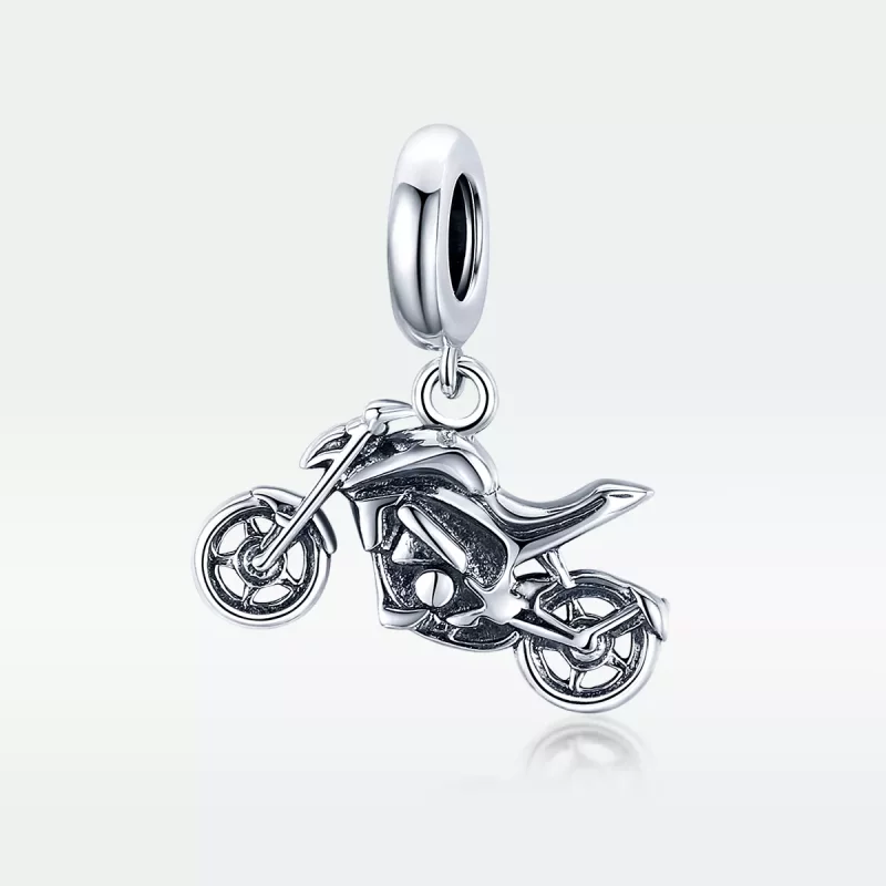 (imagen para) Dije de moto plateada estilo Pandora - SCC1712 - Ver 5