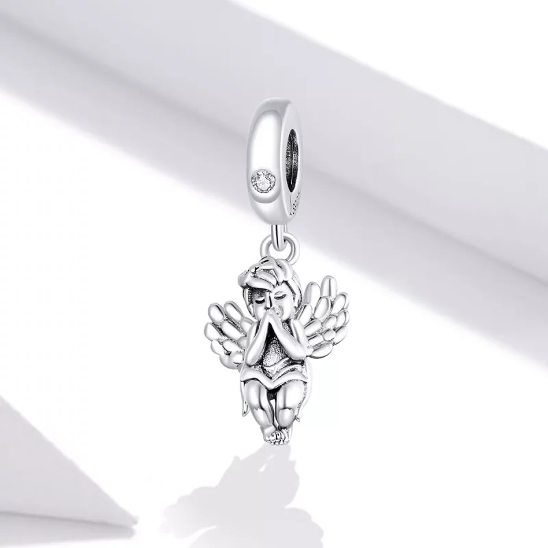 (imagen para) Dije de plata estilo Pandora con colgante de angelito - SCC1686 - Ver 2