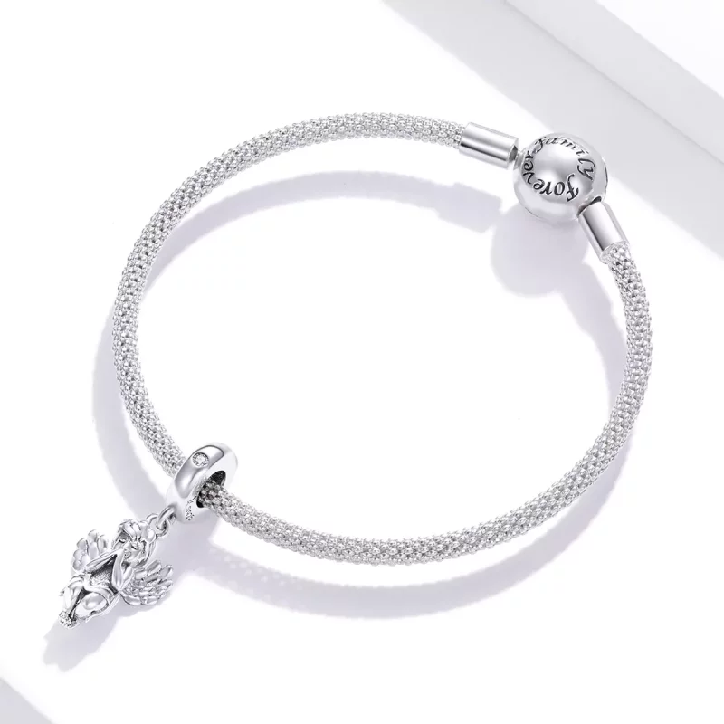 (imagen para) Dije de plata estilo Pandora con colgante de angelito - SCC1686 - Ver 3