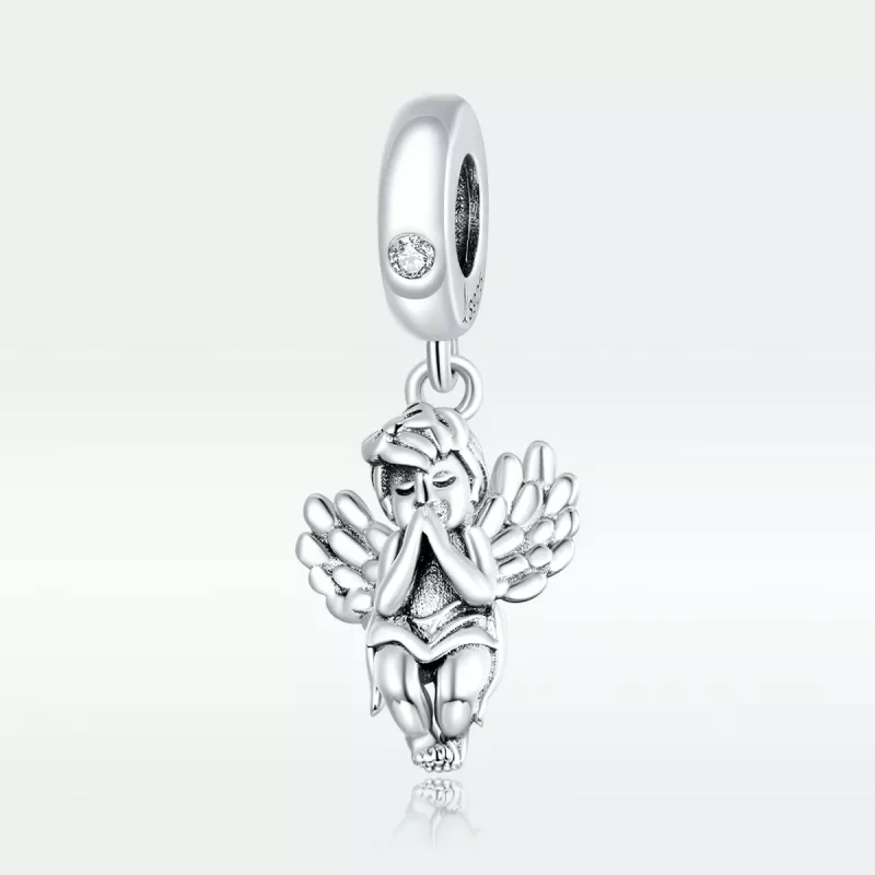 (imagen para) Dije de plata estilo Pandora con colgante de angelito - SCC1686 - Ver 5