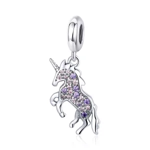 (imagen para) Dije de unicornio plateado estilo Pandora - SCC996