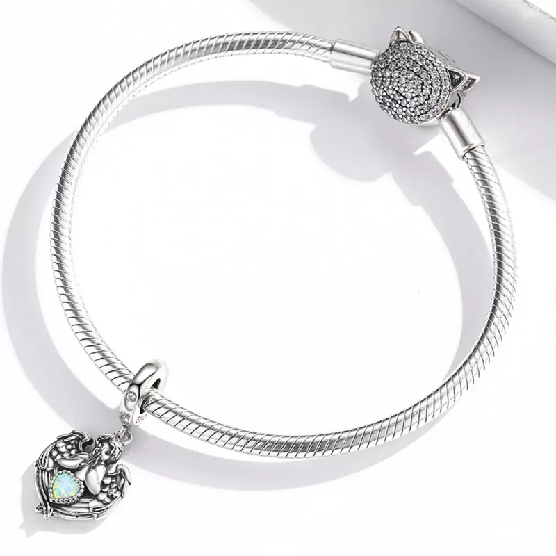 (imagen para) Dije estilo Pandora con colgante Angel Pray Love - BSC568 - Ver 3