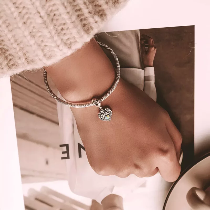 (imagen para) Dije estilo Pandora con colgante Angel Pray Love - BSC568 - Ver 6