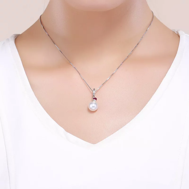 (imagen para) Estilo Pandora Abalorios Plateados Blancos y Corazones Colgantes - SCC782 - Ver 5