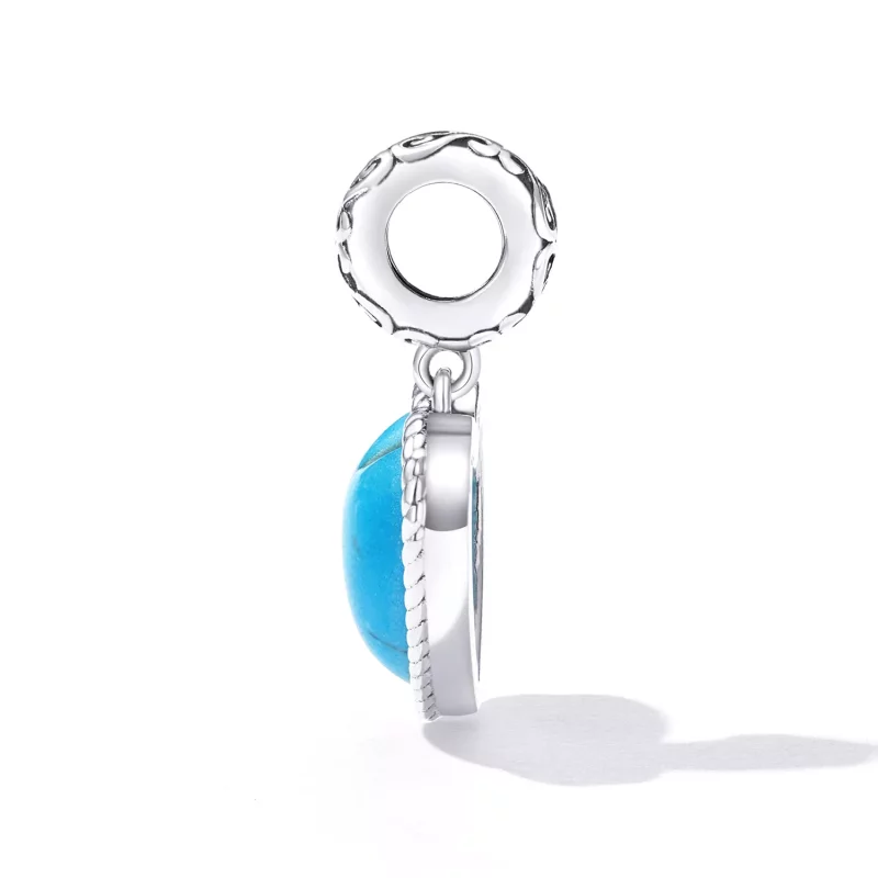 (imagen para) Estilo Pandora Amor Turquesa Dangle - SCC2227 - Ver 3