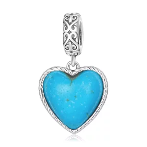 Estilo Pandora Amor Turquesa Dangle - SCC2227 (imagen para) Estilo Pandora Amor Turquesa Dangle - SCC2227