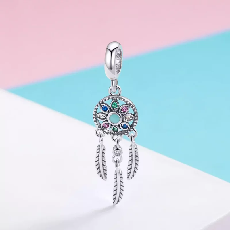 (imagen para) Estilo Pandora, colgante de atrapasueños de plata - SCC961 - Ver 2